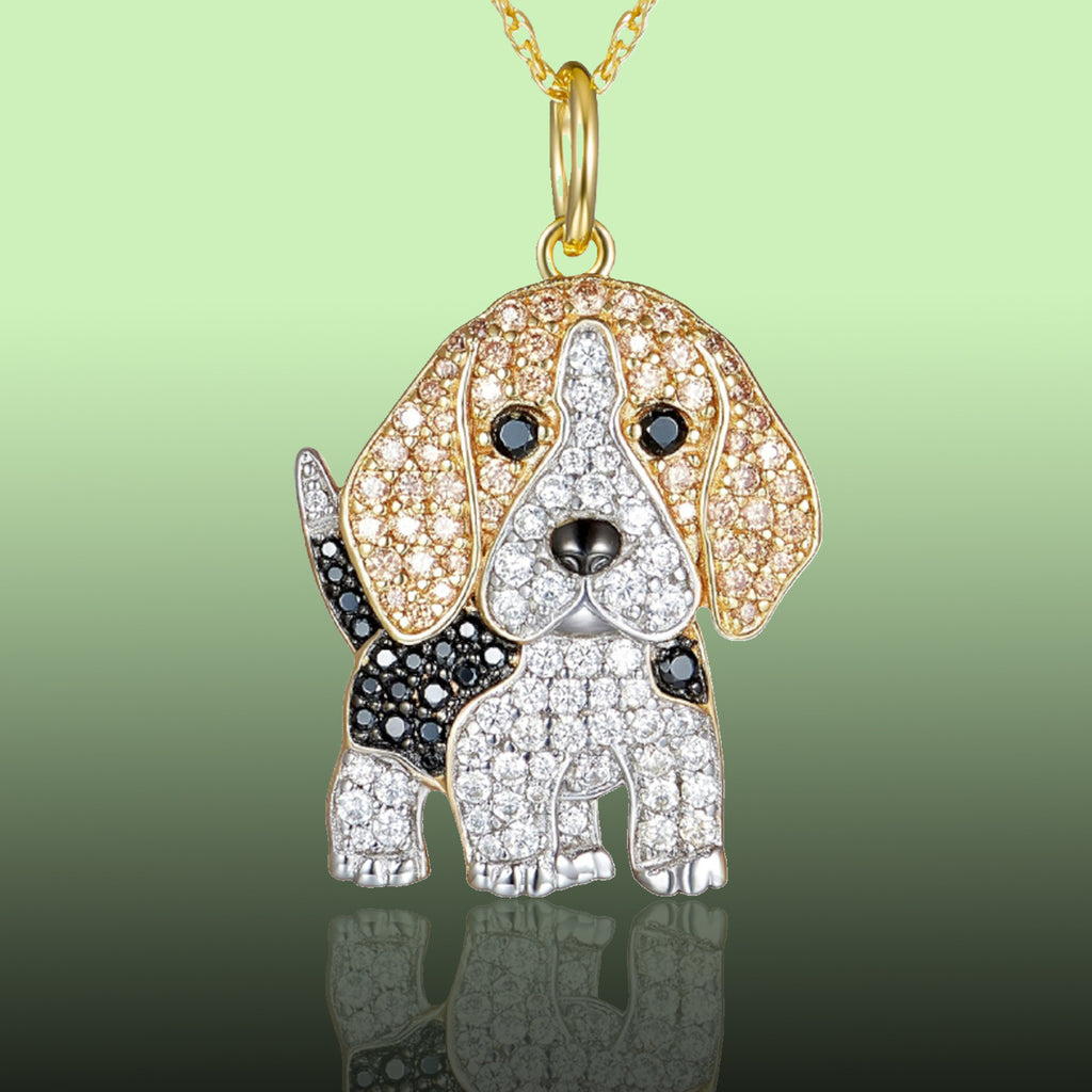 Cute Beagle Dog Pendant Necklace