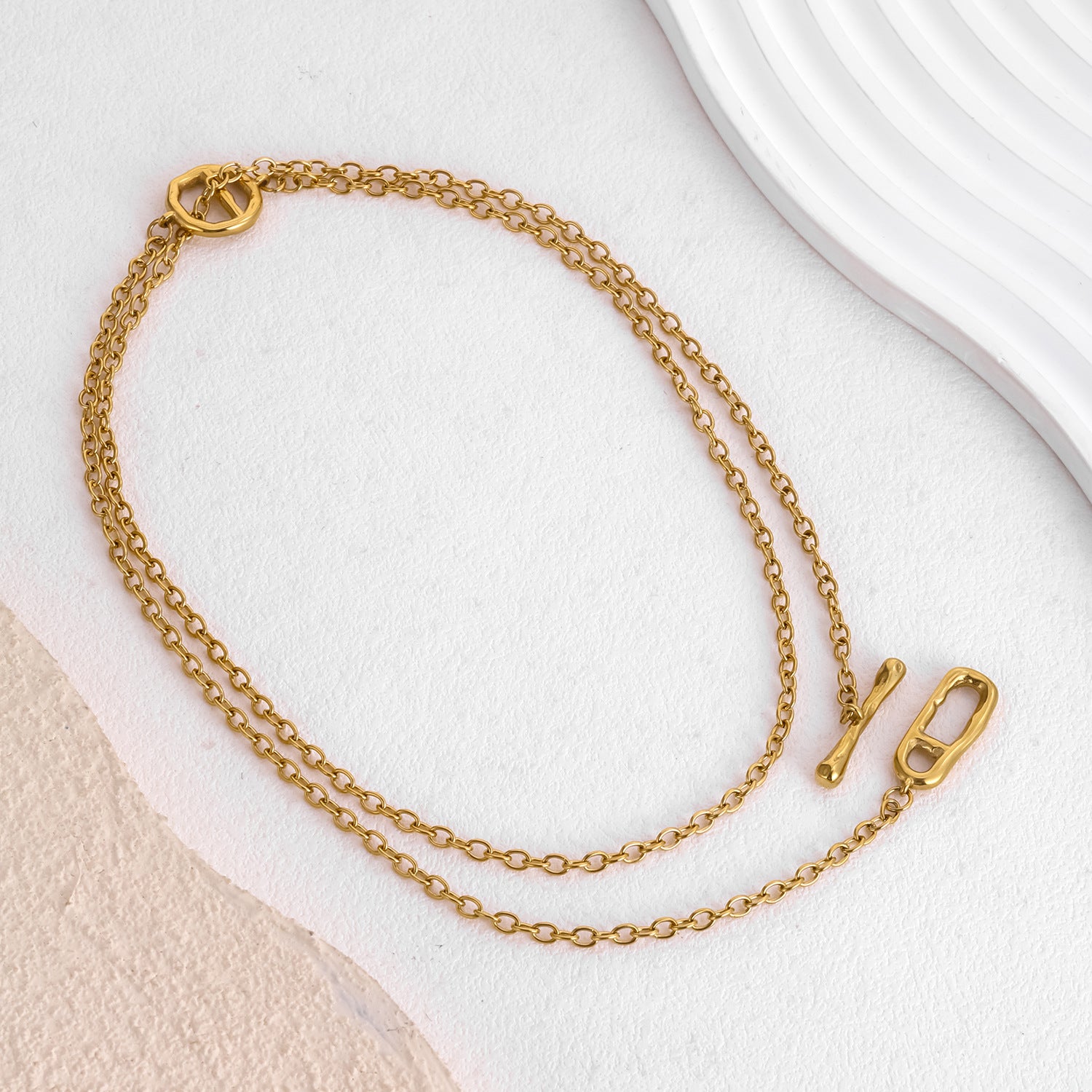 Stylish Two-Tone Stainless Steel Necklace