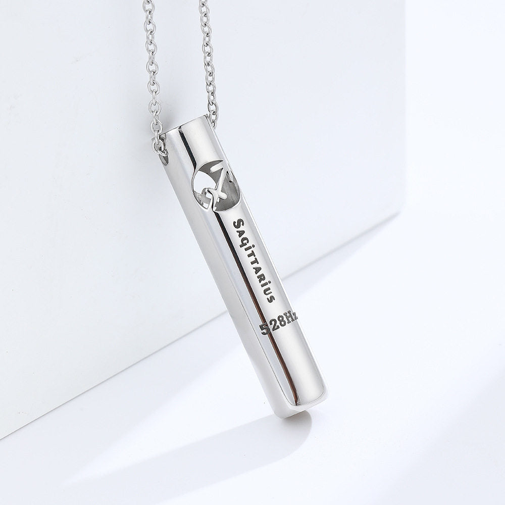 Breathing Whistle Zodiac Necklace with 528Hz Meditation Pendant